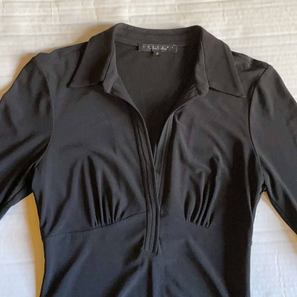 LAUNDRY By ShELLI SEGAL Women Black A-Line Dress Size 0 - Picture 3 of 14